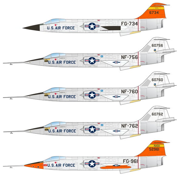 Caracal CD72155 1:72 Lockheed F-104 Test & Drone Zipper Decals