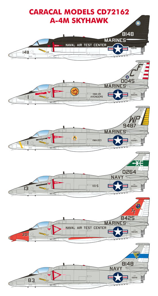 Caracal CD72162 1:72 Douglas A-4M Skyhawk US Marine Decal Set
