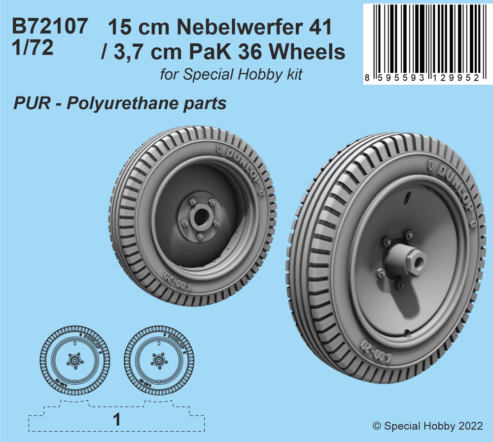 CMK/Czech Master Kits CMB72107 1:72 15cm Nebelwerfer 41 / 3,7 cm PaK 36 wheels