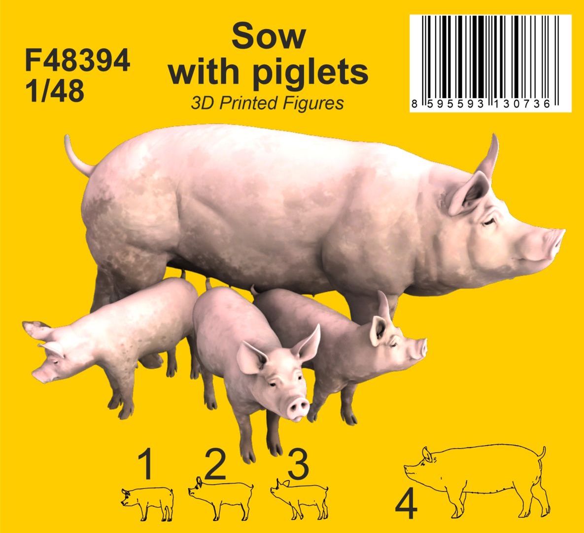 CMK/Czech Master Kits CMF48394 1:48 Sow with piglets Very nicely