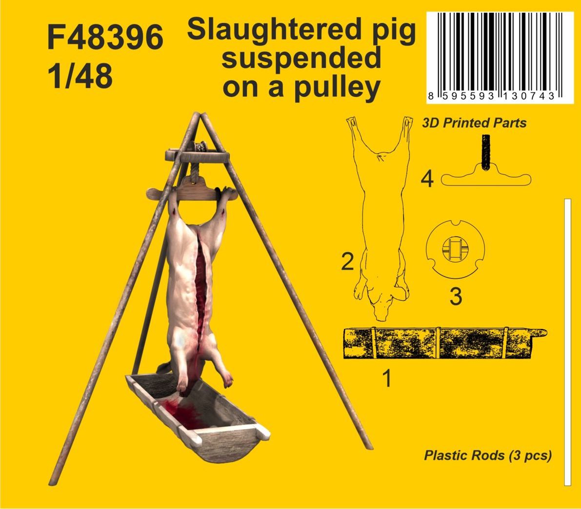 CMK/Czech Master Kits CMF48396 1:48 Slaughtered pig suspended on a pulley