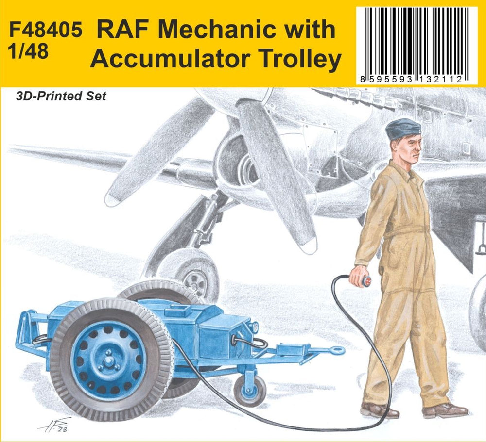 CMK CMF48405 1:48 RAF Mechanic with Accumulator Trolley