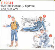 CMK/Czech Master Kits CMF72041 1:72 2 RAF Mechanics and Pilot WWII
