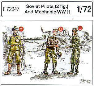 CMK/Czech Master Kits CMF72047 1:72 2 Soviet Pilots WWII + Mechanic