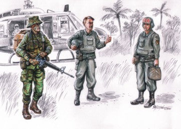 CMK/Czech Master Kits CMF72076 1:72 Vietnam LRRP US Helicopter crew x 3