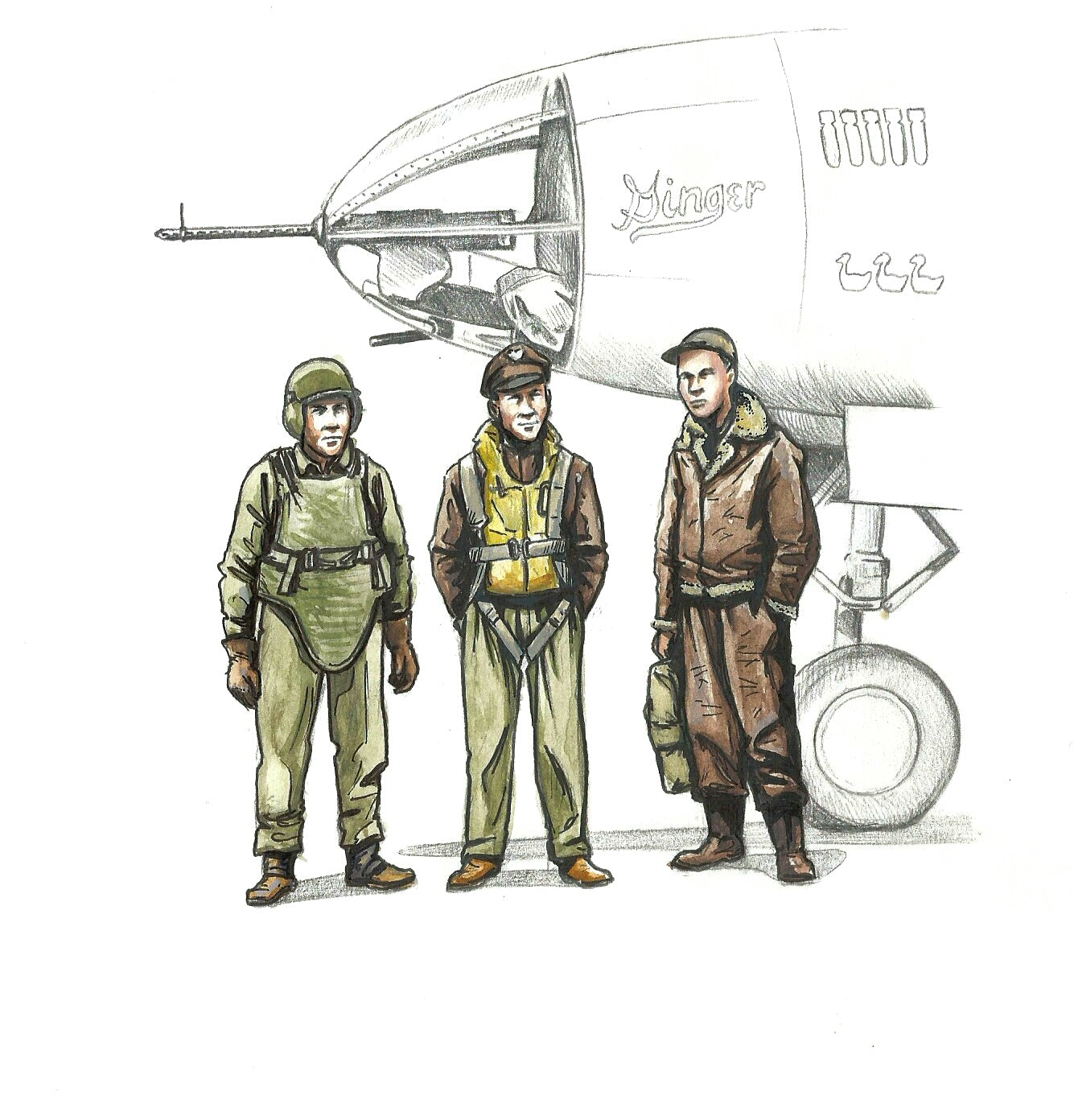 CMK/Czech Master Kits CMF72339 1:72 WWII US bomber pilot and two gunners