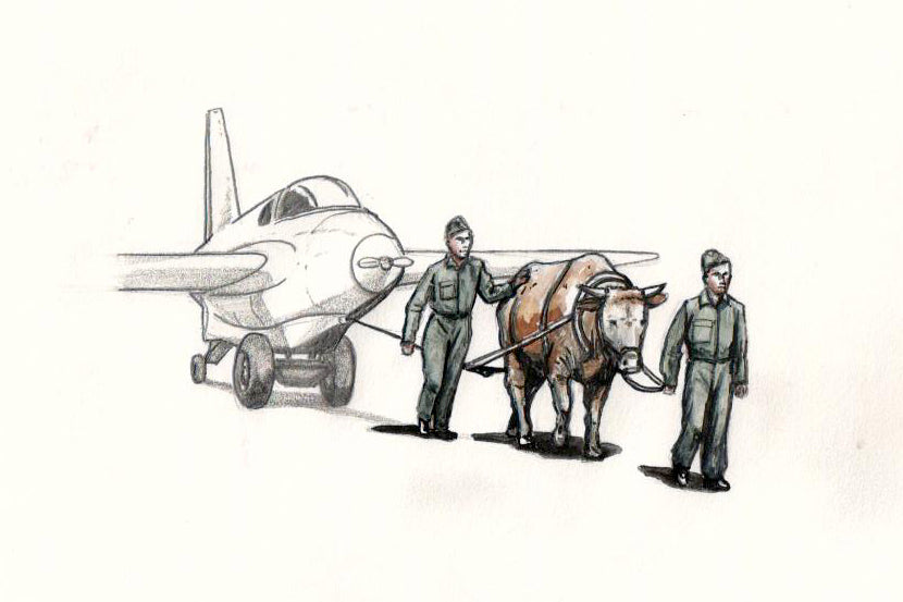 CMK CMF72346 1:72 Towing Ox with 2 Luftwaffe ground crew figures