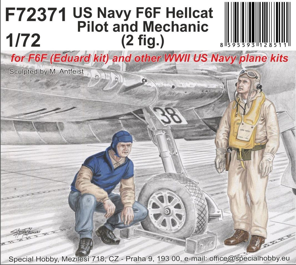 CMK CMF72371 1:72 US Navy Hellcat Pilot & Mechanic Figures