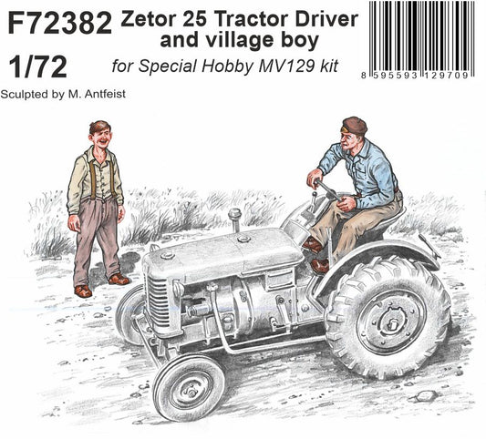 CMK/Czech Master Kits CMF72382 1:72 Zetor 25 Tractor Driver and village boy