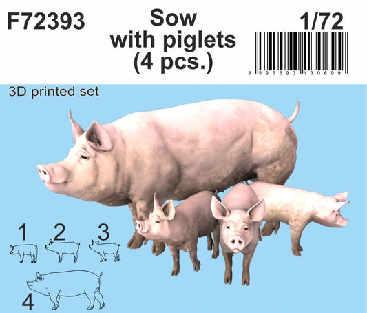 CMK/Czech Master Kits CMF72393 1:72 Sow and piglets Very nicely