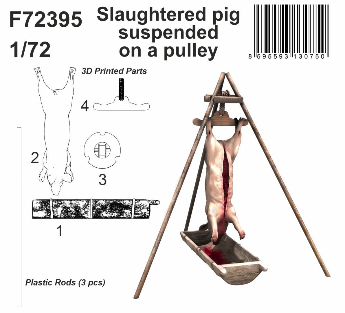 CMK/Czech Master Kits CMF72395 1:72 Slaughtered pig suspended on a pulley