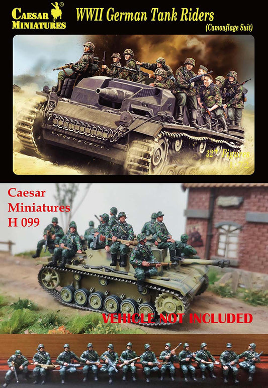Caesar Miniatures CMH099 1:72 WWII German Tank Rider wearing camouflage uniform