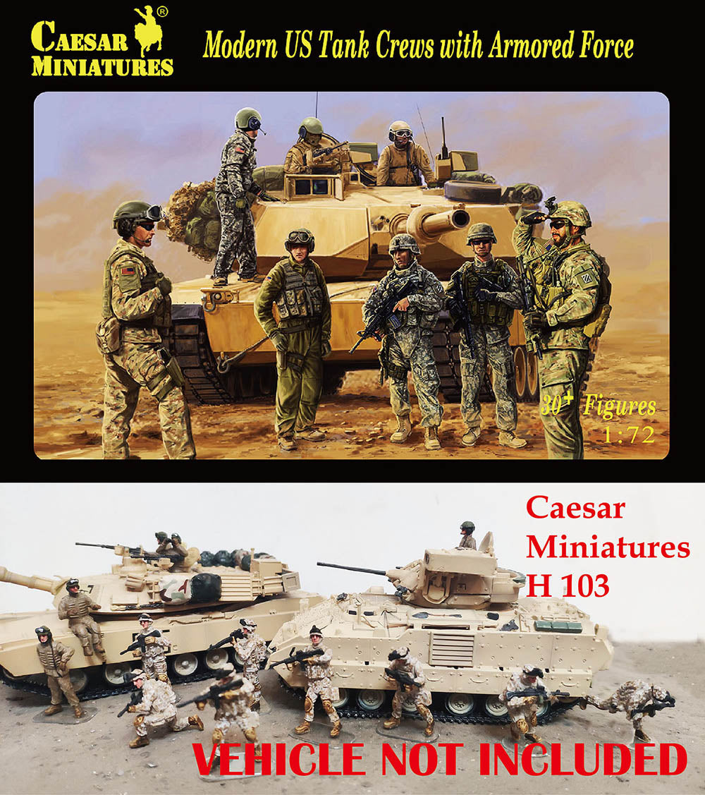 Caesar Miniatures CMH103 1:72 Modern US Tank Crews with Armored Force