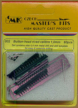 CMK CMK002 1:35 Button-head Rivet 1.00mm x 60 with Template