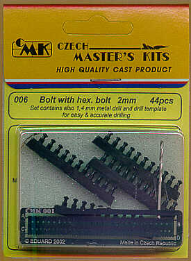 CMK CMK006 1:35 Hexagonal Head Bolt 2.0 x 44 with Template