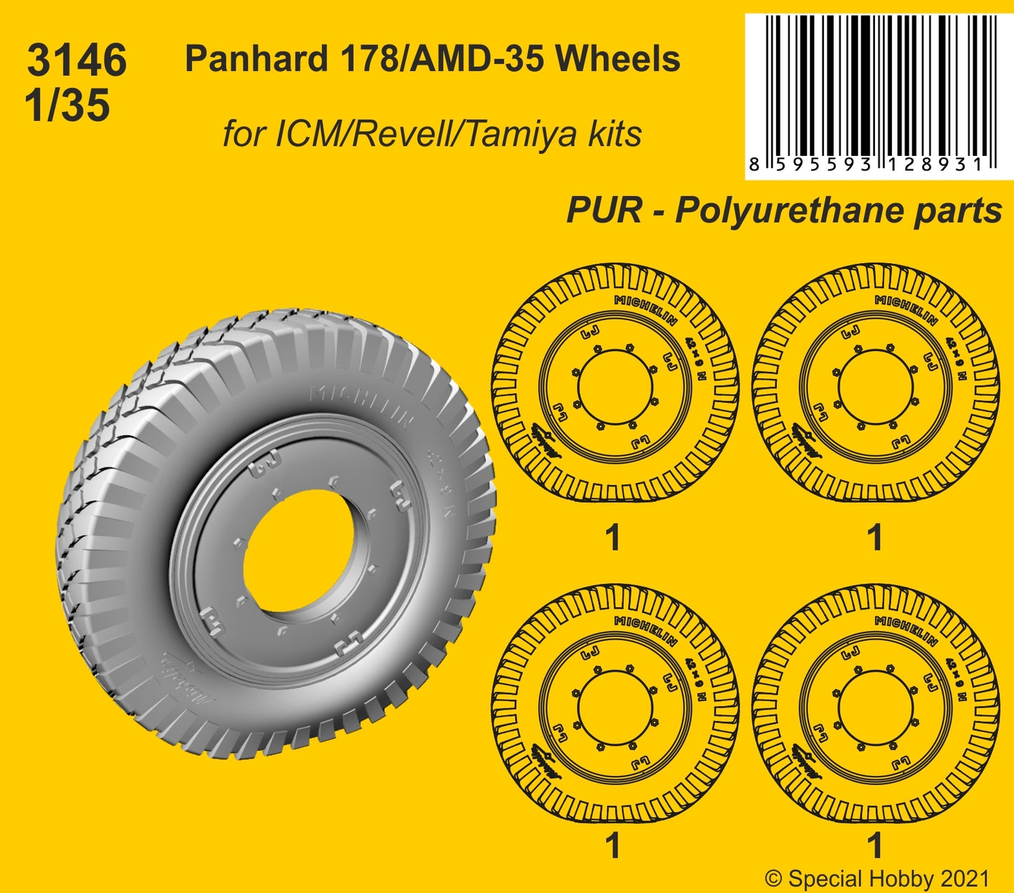 CMK/Czech Master Kits CMK3146 1:35 Panhard 178/AMD-35 Wheels only