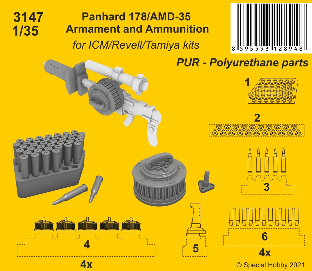 CMK/Czech Master Kits CMK3147 1:35 Panhard 178/AMD-35 Armament and Ammunition