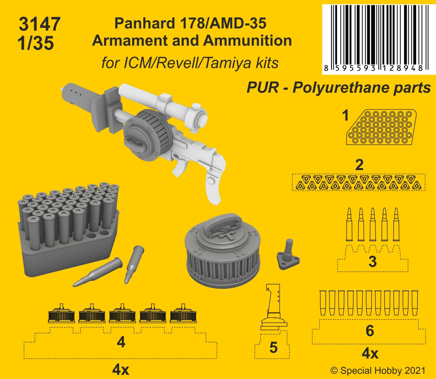 CMK/Czech Master Kits CMK3147 1:35 Panhard 178/AMD-35 Armament and Ammunition
