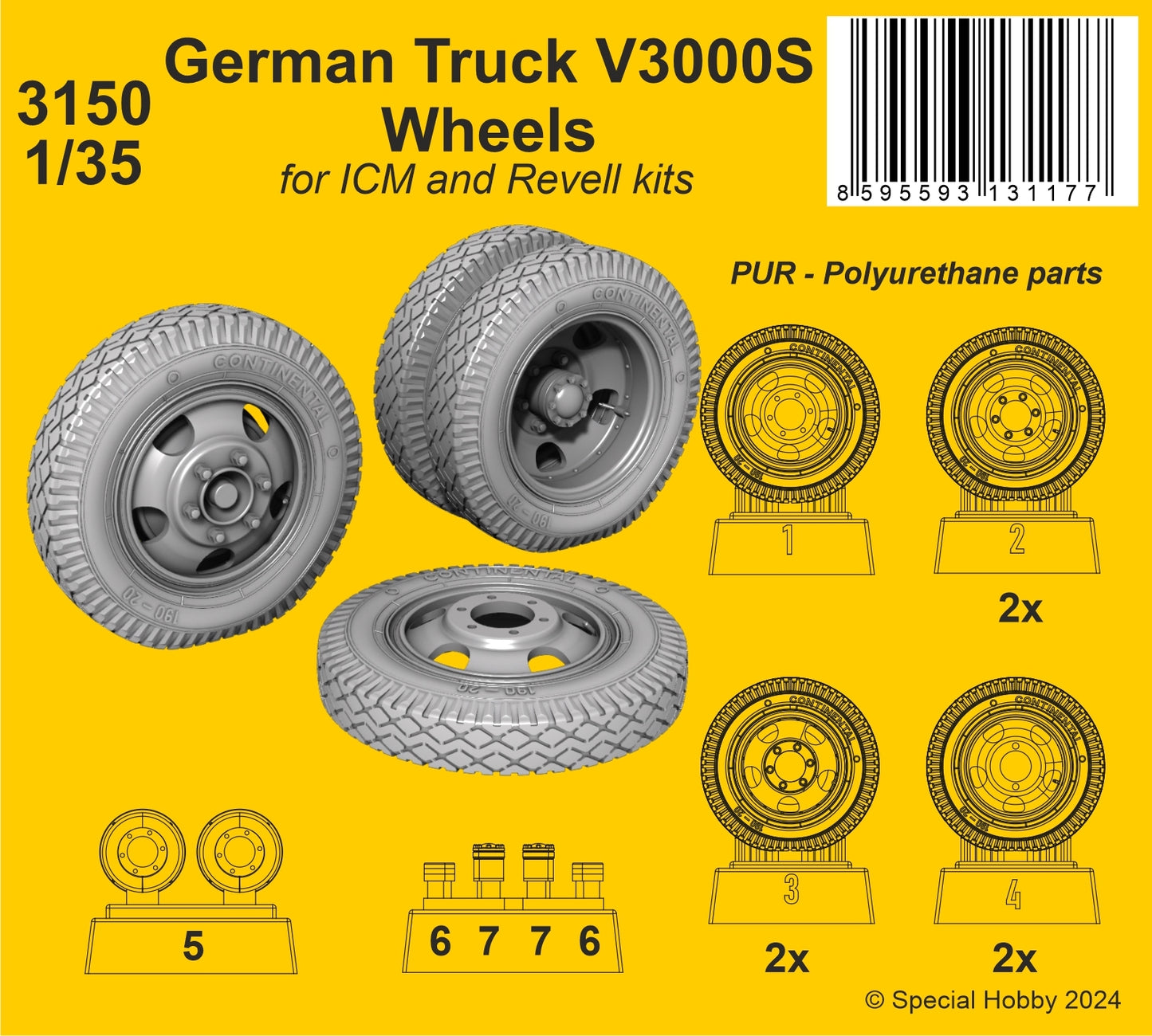 CMK/Czech Master Kits CMK3150 1:35 Ford V 3000 S Wheels