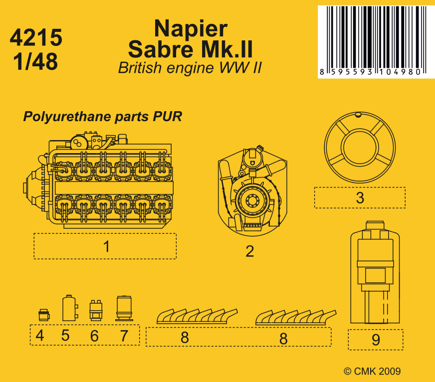 CMK/Czech Master Kits CMK4215 1:48 Napier Sabre Mk.II WW II British engine