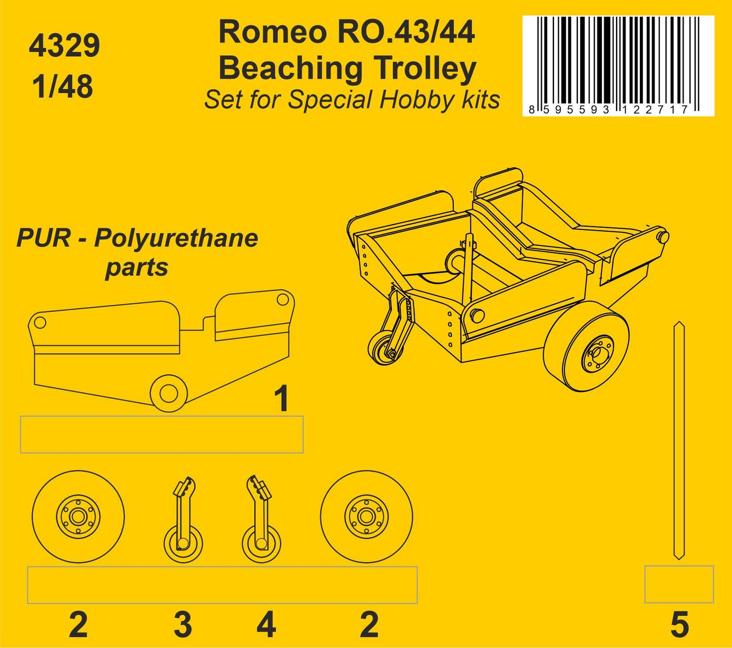 CMK/Czech Master Kits CMK4329 1:48 Romeo Ro.43/Ro.44 Beaching Trolley