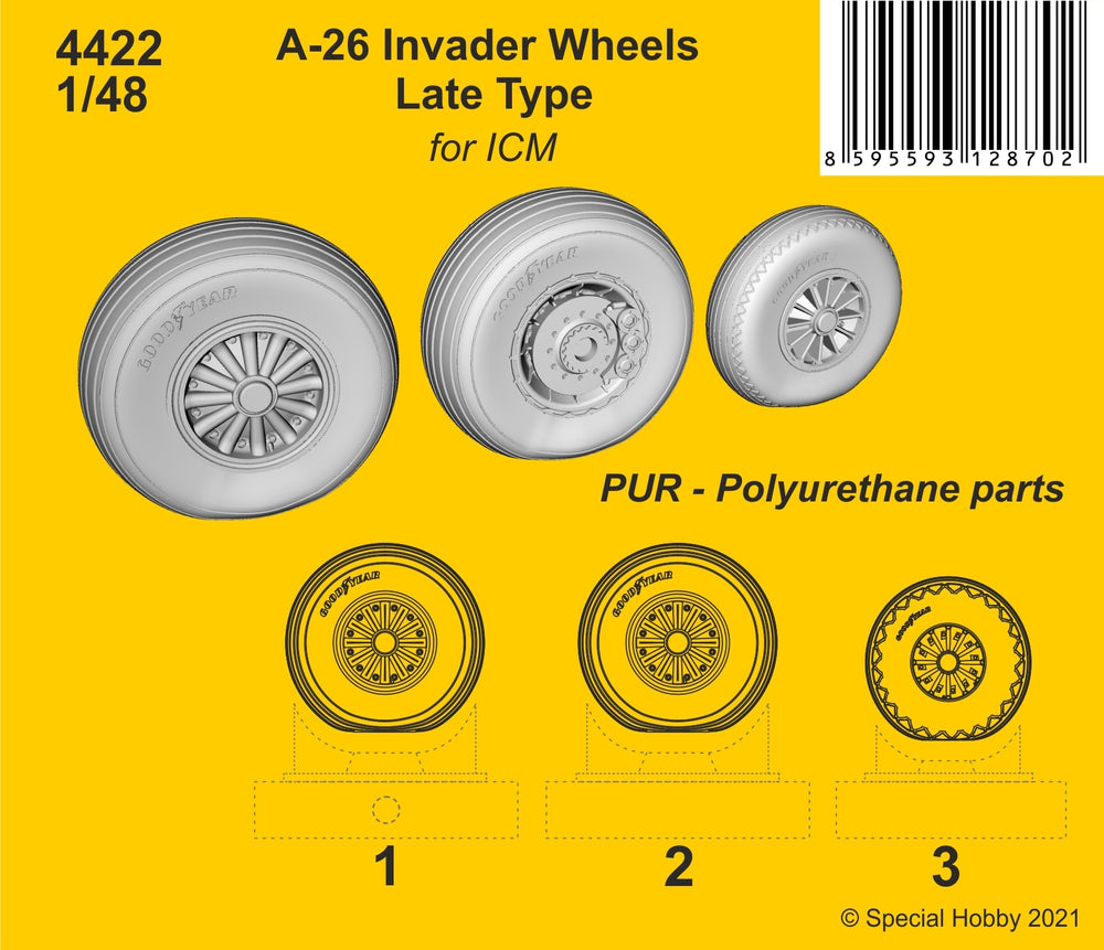 CMK CMK4422 1:48 Douglas A-26 Invader Wheels (Late Type)