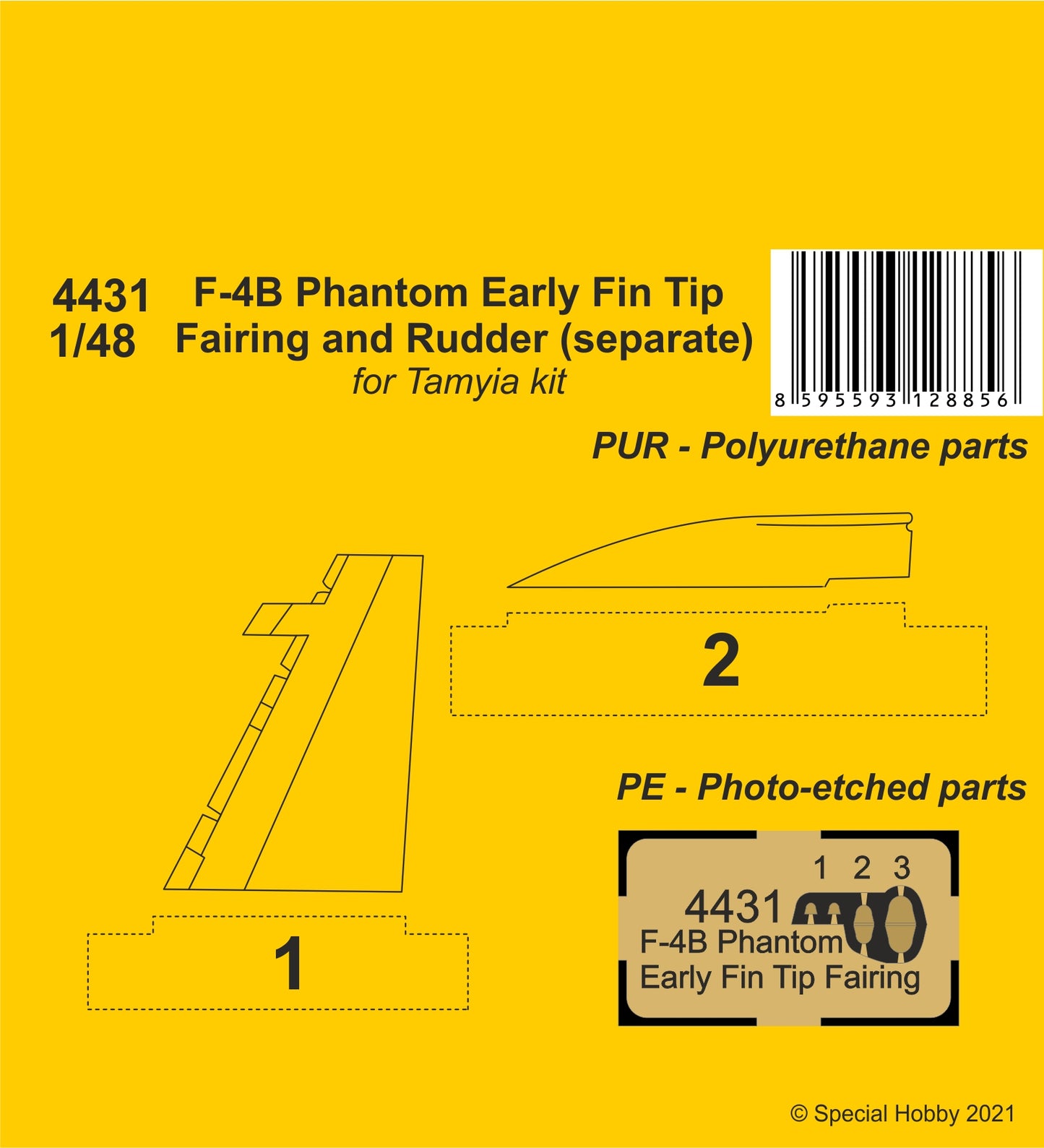 CMK CMK4431 1:48 McDonnell F-4B Phantom Early Fin Tip & Rudder