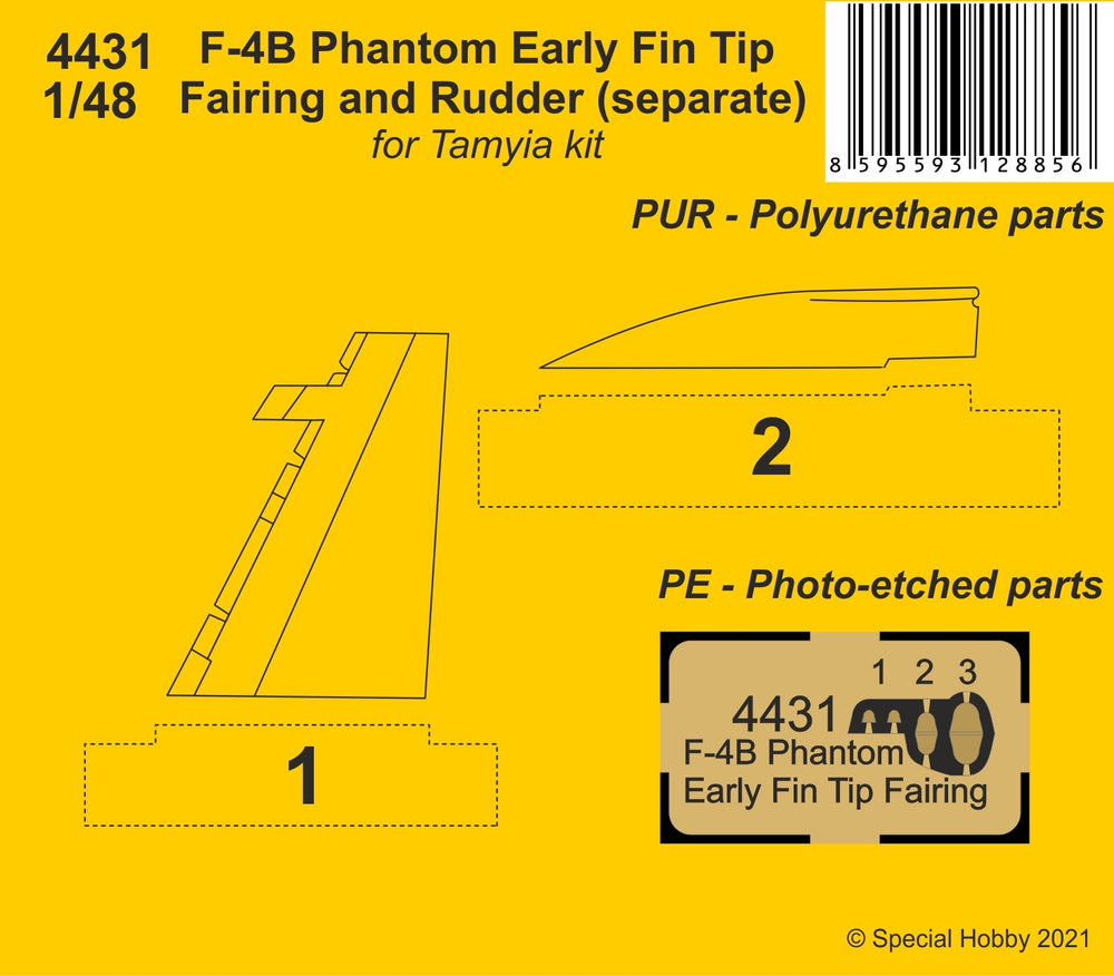 CMK CMK4431 1:48 McDonnell F-4B Phantom Early Fin Tip & Rudder