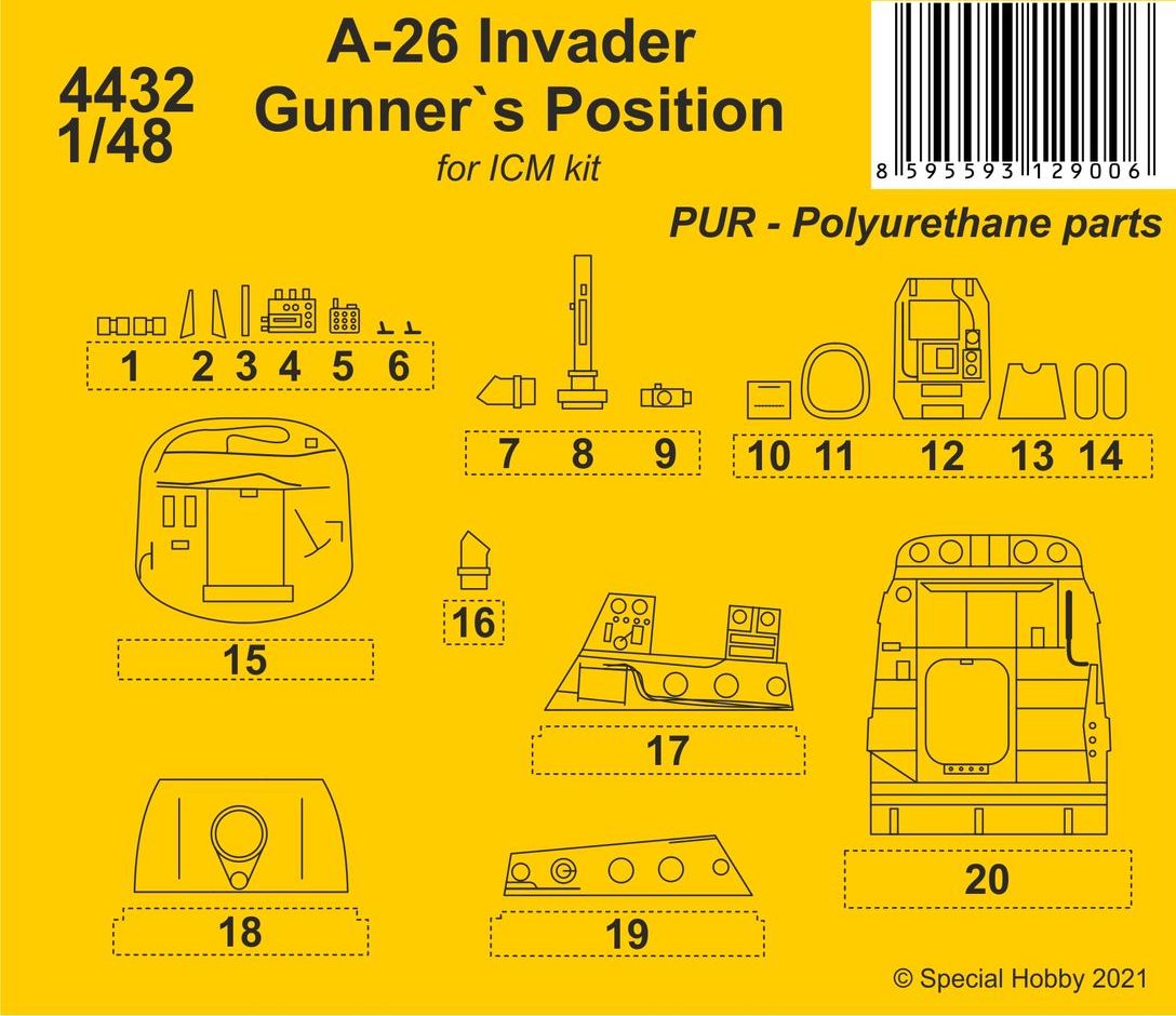 CMK/Czech Master Kits CMK4432 1:48 Douglas A-26 Invader Gunner's Position