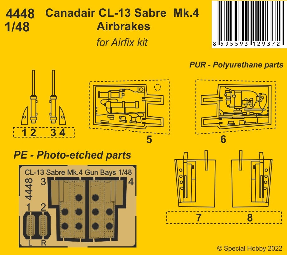 CMK/Czech Master Kits CMK4448 1:48 Canadair CL-13 Sabre Mk.4 Airbrakes
