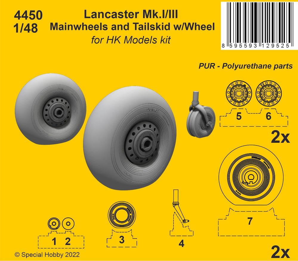 CMK CMK4450 1:48 Avro Lancaster B Mk.I/III Main & Tail Wheels