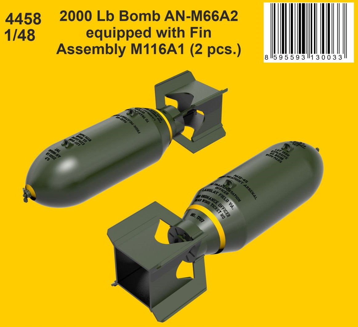 CMK CMK4458 1:48 2000lb Bomb AN-M66A2 with Fin M116A1