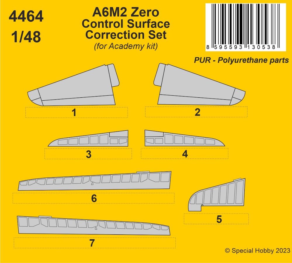 CMK CMK4464 1:48 Mitsubishi A6M2 Zero Control Surface Correction
