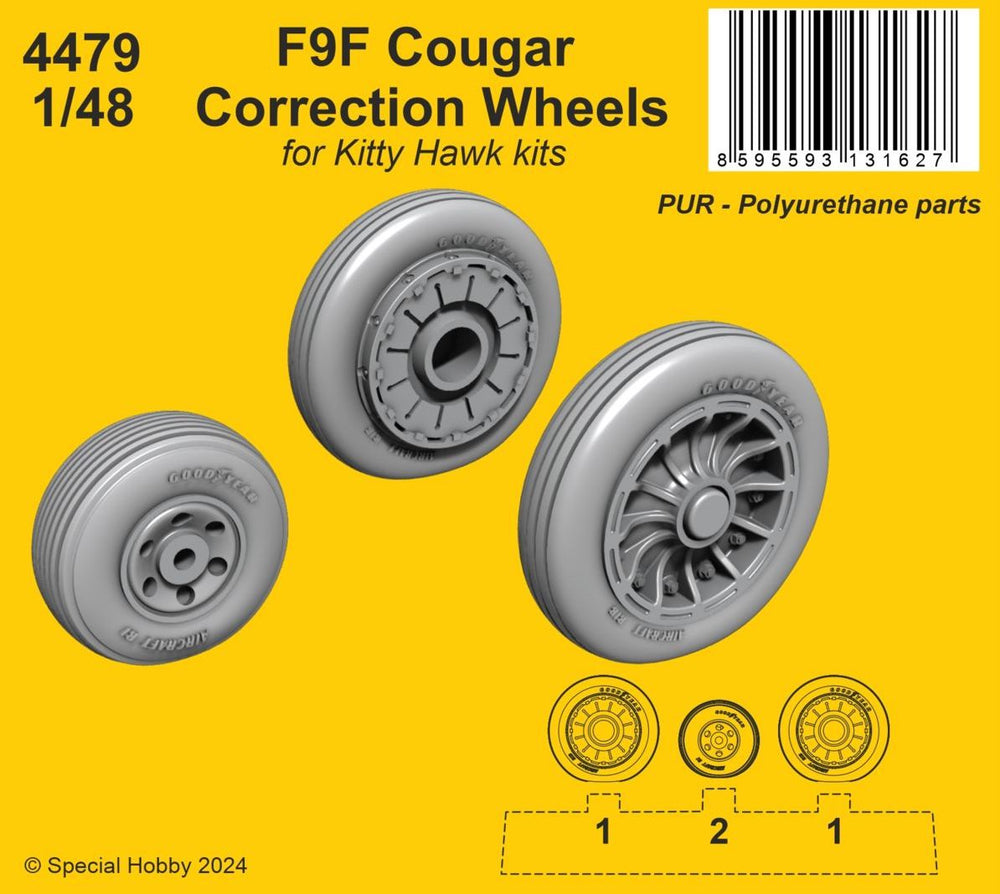 CMK CMK4479 1:48 Grumman F9F-8 Cougar Correction Wheels