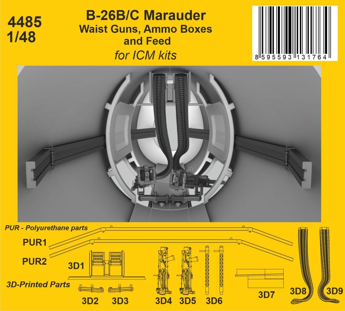 CMK CMK4485 1:48 Martin B-26B/C Marauder Waist Guns & Ammo