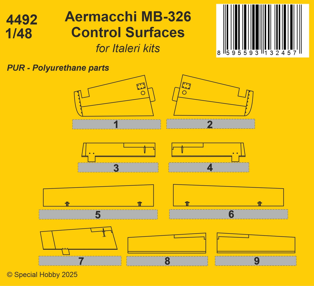 CMK/Czech Master Kits CMK4492 Aermacchi MB-326 Control Surfaces 1:48