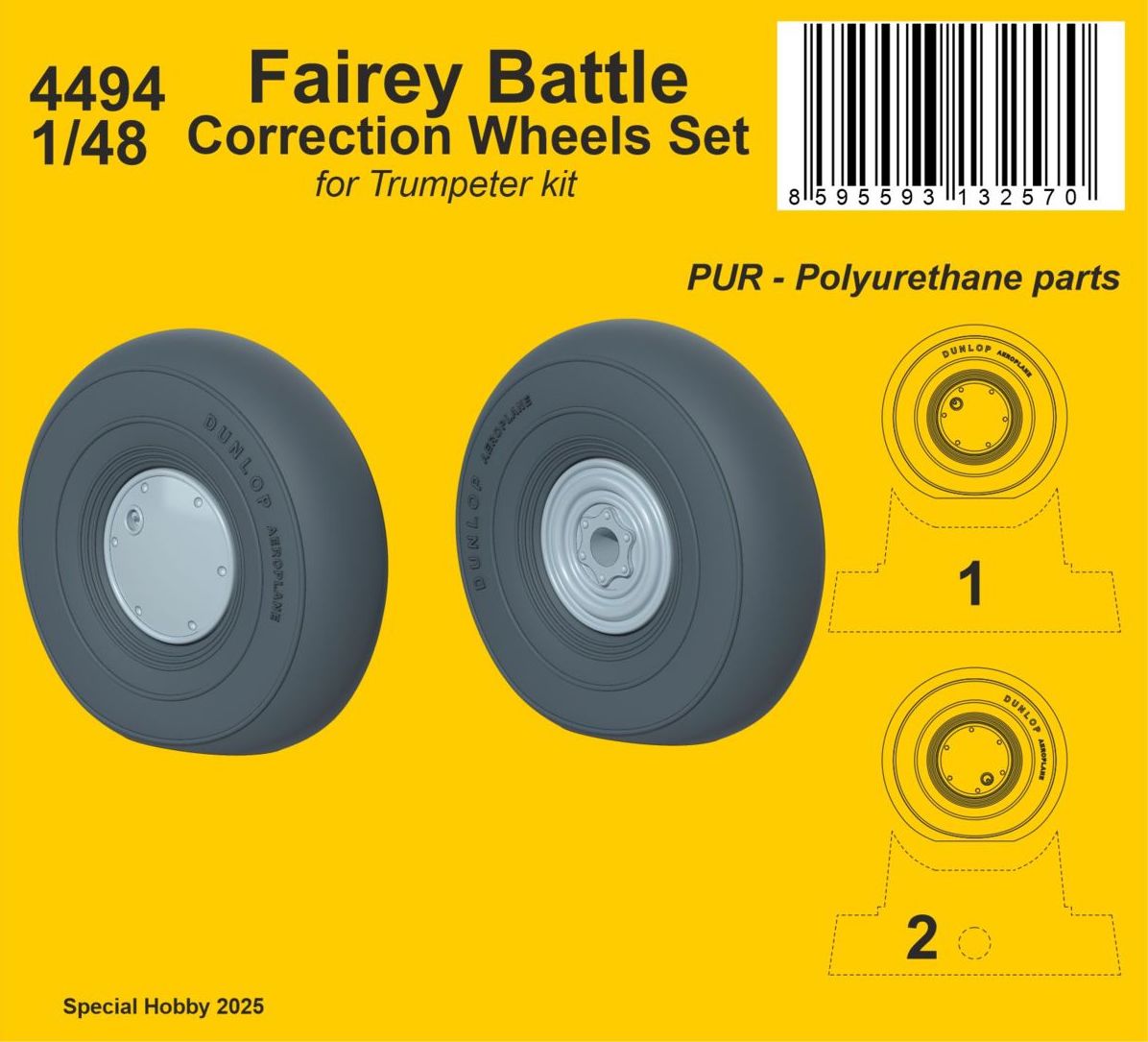 CMK/Czech Master Kits CMK4494 1:48 Fairey Battle Correction Wheels Set