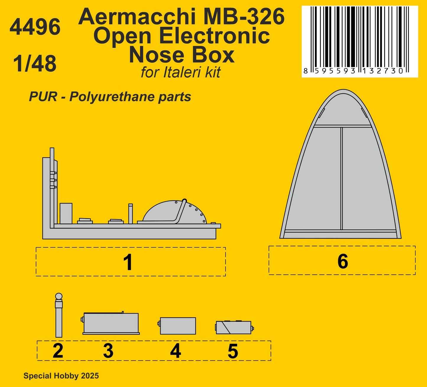 CMK/Czech Master Kits CMK4496 Aermacchi MB-326 Open Electronic Nose Box 1:48