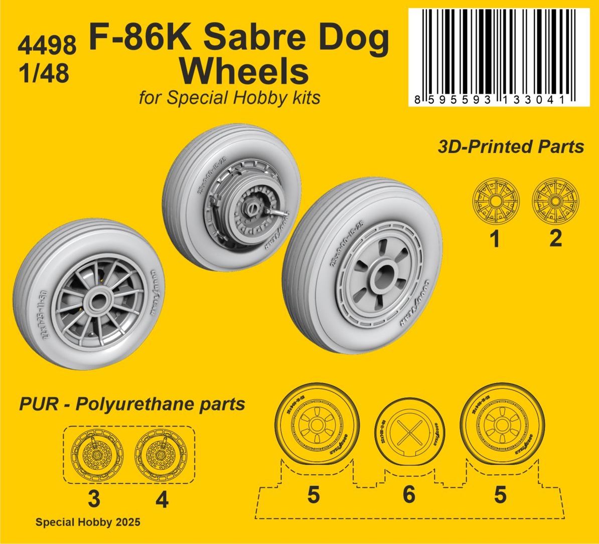 CMK/Czech Master Kits CMK4498 1:48 North-American F-86K Sabre Dog Wheels