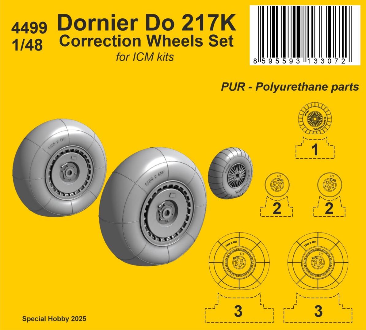 CMK/Czech Master Kits CMK4499 1:48 Dornier Do-217 Wheels Correction Set