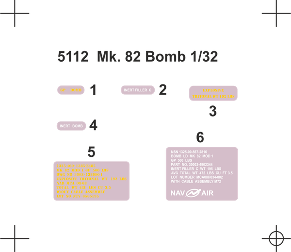 CMK/Czech Master Kits CMK5112 1:32 Mk-82 Bomb