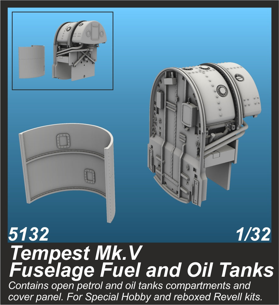 CMK/Czech Master Kits CMK5132 1:32 Hawker Tempest Mk.V Fuselage Fuel & Oil Tanks