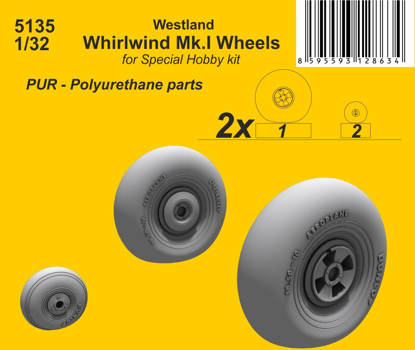 CMK CMK5135 1:32 Westland Whirlwind Mk.I Resin Wheels