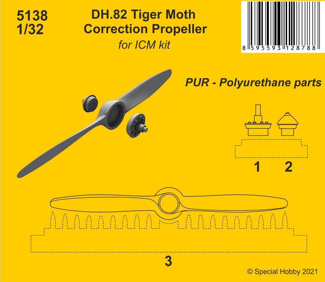 CMK CMK5138 1:32 de Havilland DH.82 Tiger Moth correction propeller