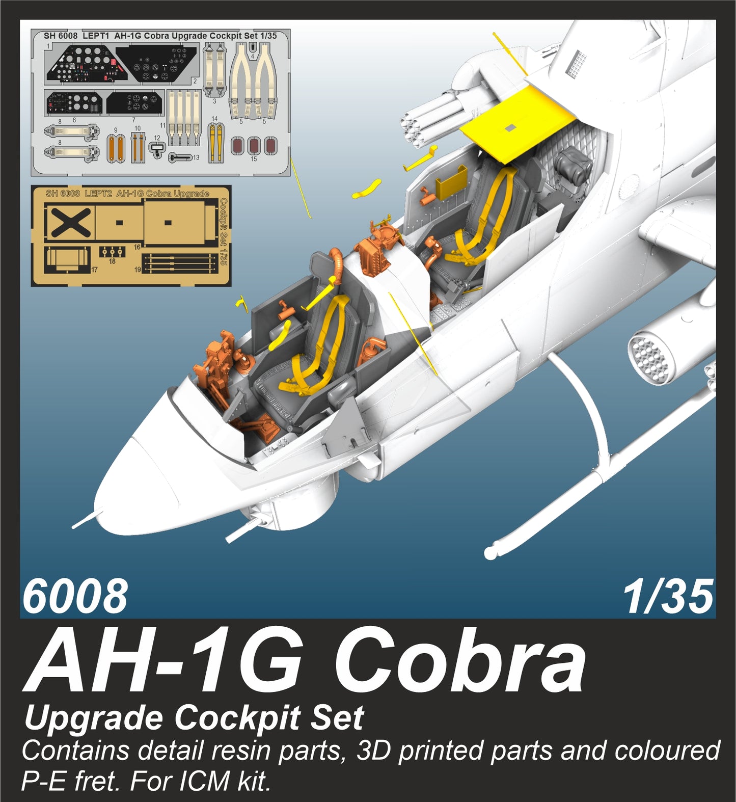 CMK/Czech Master Kits CMK6008 1:35 Bell AH-1G Cobra Upgrade Cockpit Set
