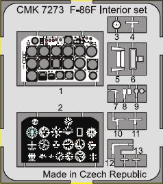 CMK/Czech Master Kits CMK7273 1:72 North-American F-86F Interior set
