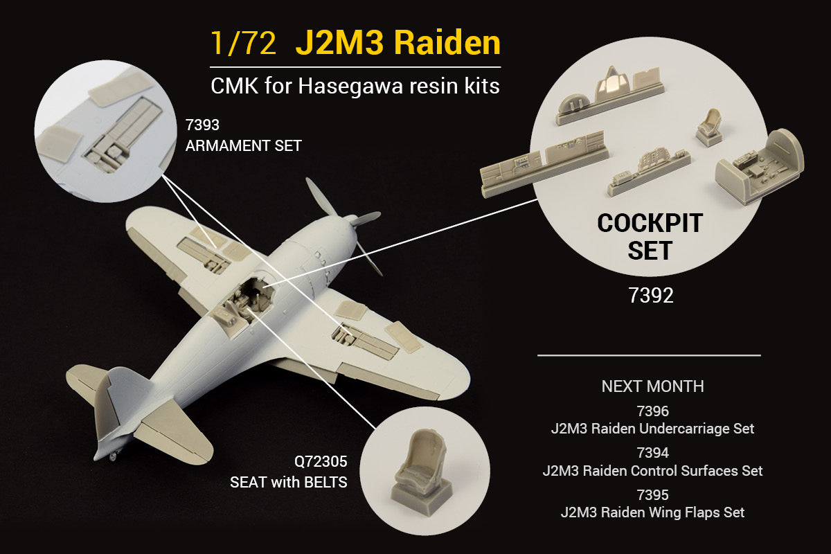 CMK/Czech Master Kits CMK7392 1:72 Mitsubishi J2M3 Raiden 'Jack' Cockpit Set