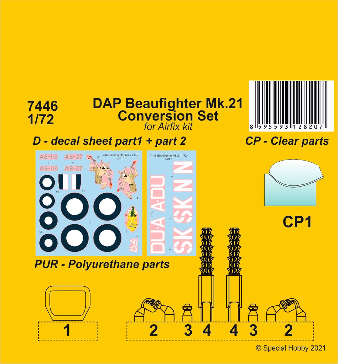 CMK/Czech Master Kits CMK7446 1:72 DAP Beaufighter Mk.21 Conversion Set