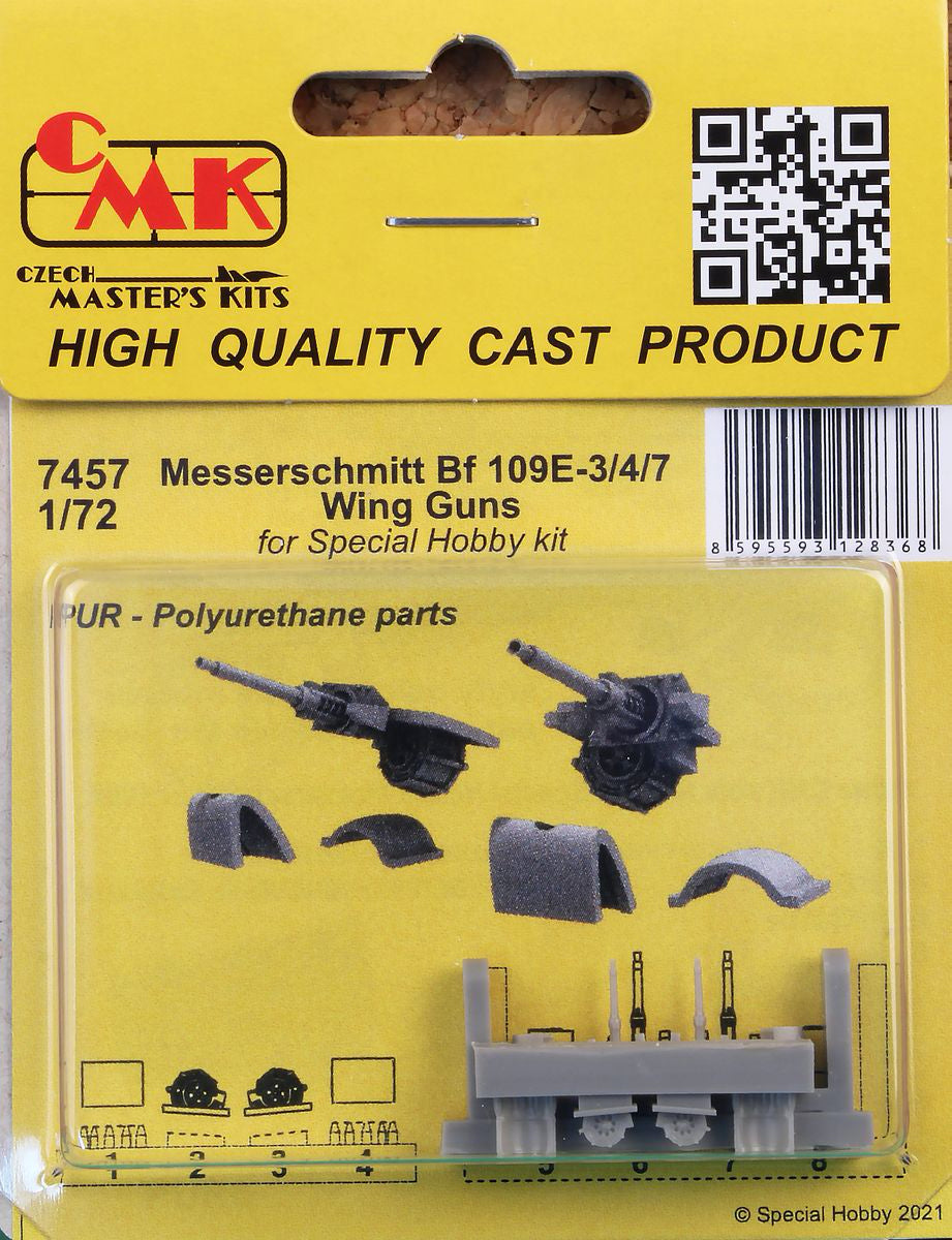 CMK CMK7457 1:72 Messerschmitt Bf-109E Wing Guns Detail Set
