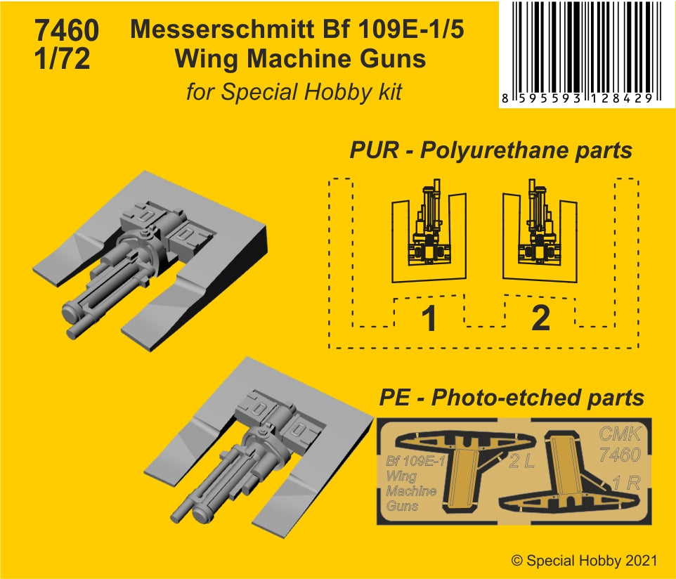 CMK CMK7460 1:72 Messerschmitt Bf-109E-1/5 Wing Machine Guns